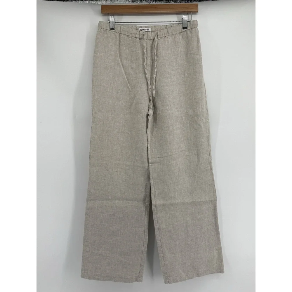 Reformation Women's Olina Linen Pant Size Small - Oatmeal $188